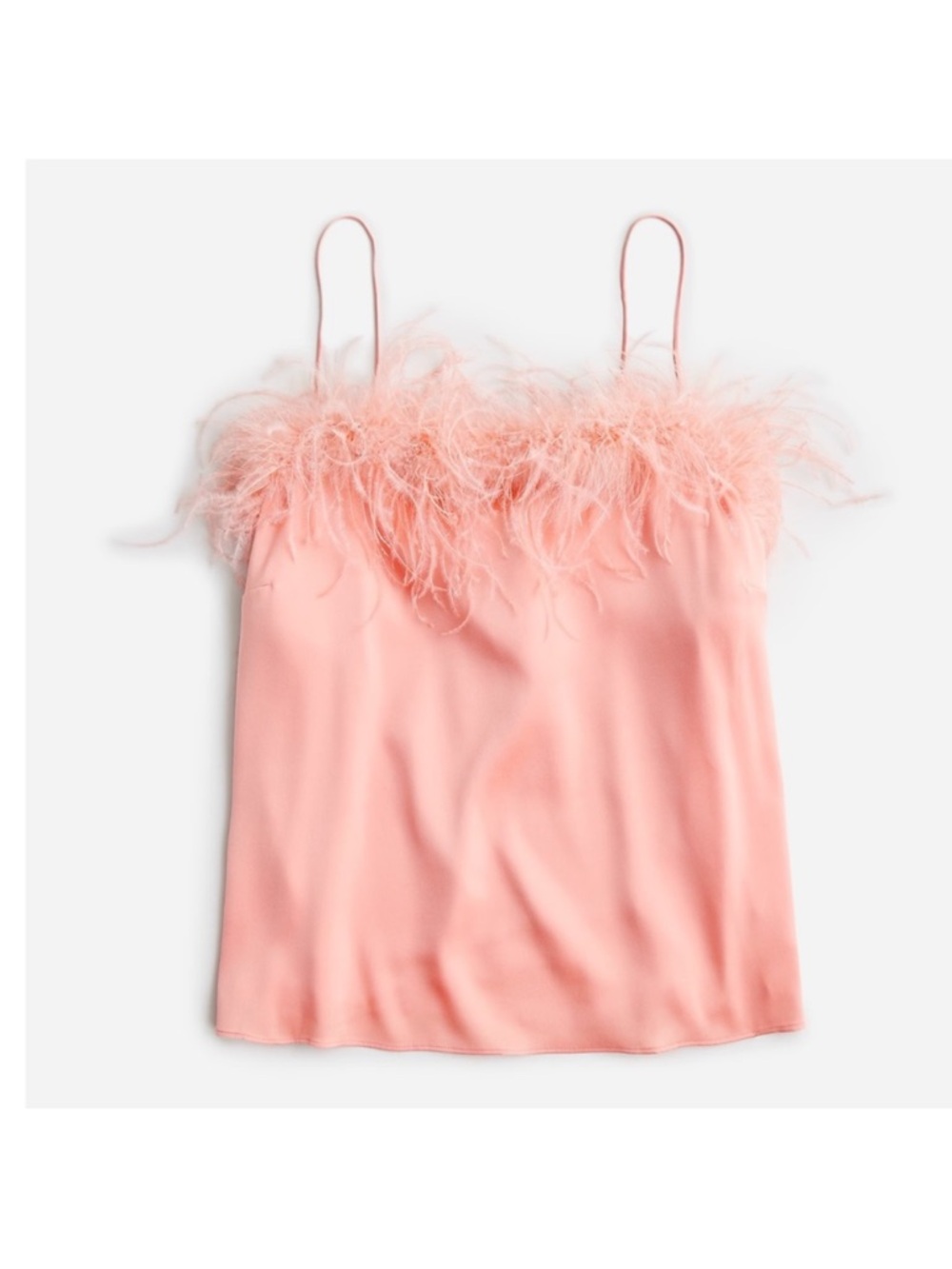 J. Crew Collection silk pink feather tank